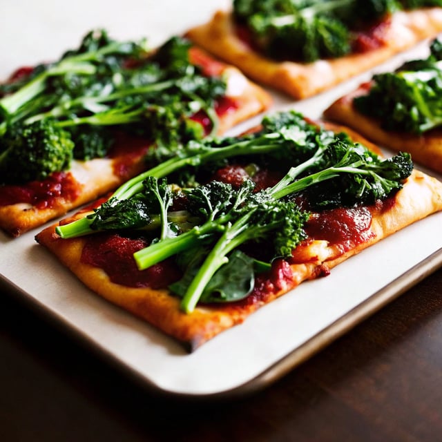 Roasted Broccoli Rabe and Pesto Flatbread
