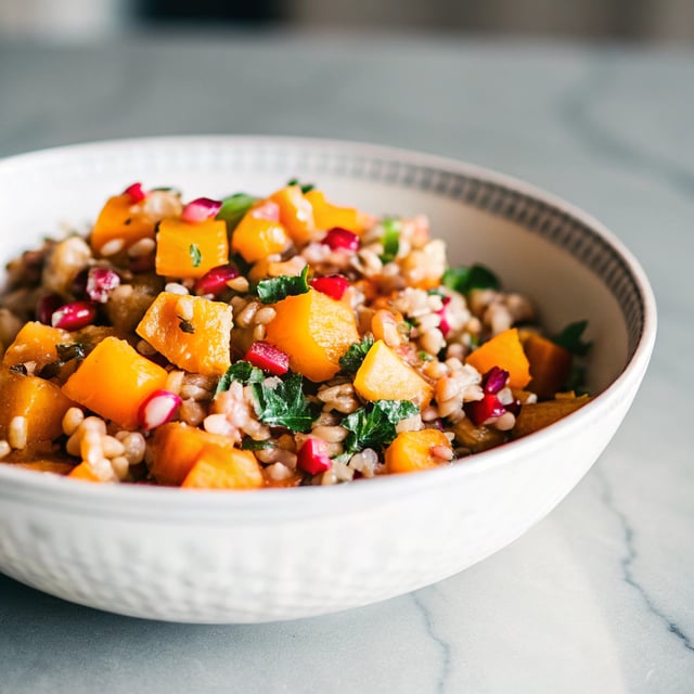 Roasted Butternut Squash, Pomegranate and Wild Rice “Stuffing”