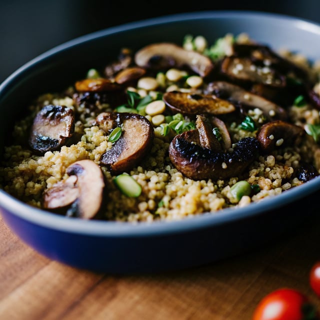 Roasted Mushrooms with Herbed Quinoa