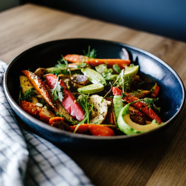 Roasted & Raw Carrot Salad with Avocado