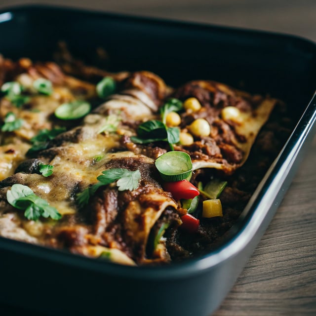 Roasted Veggie Enchilada Casserole