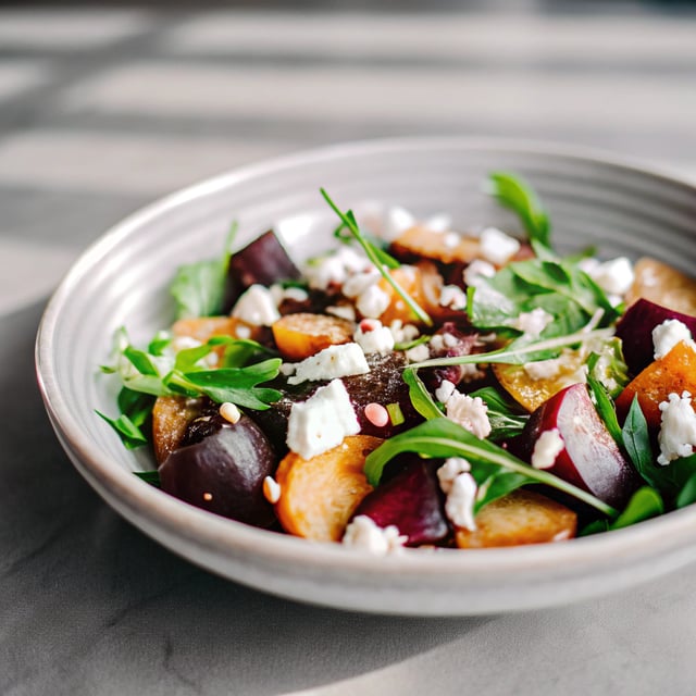 Simple Beet, Arugula and Feta Salad