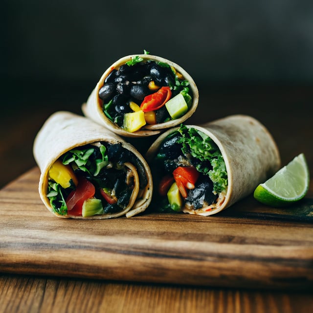Simple Kale and Black Bean Burritos