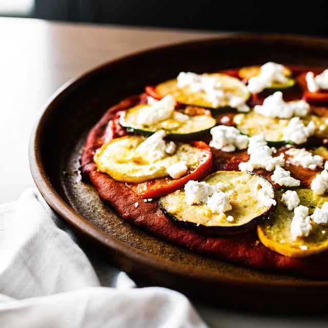 Socca Pizza with Summer Squash and Feta