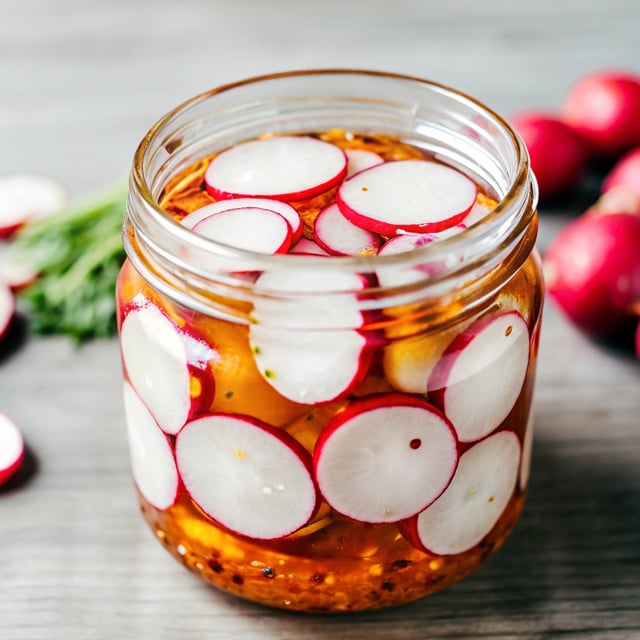 Spicy Quick Pickled Radishes