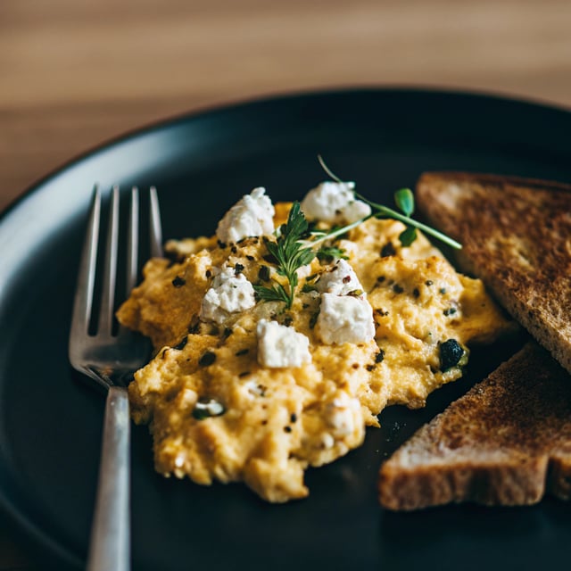 The Creamiest Scrambled Eggs (with Goat Cheese)