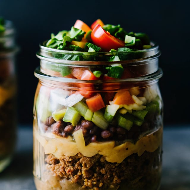 5-Layer Mason Jar Taco Dip