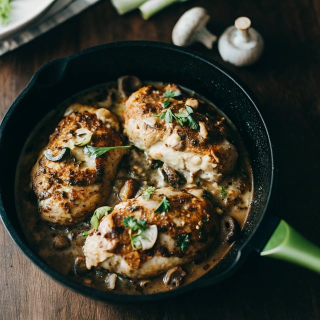 Baked Chicken and Mushroom Skillet