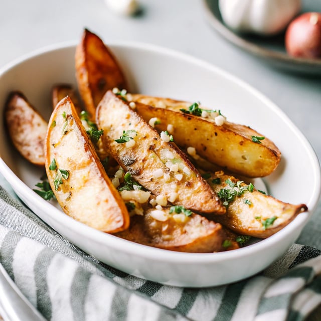 Baked Garlic Herb Potato Wedges