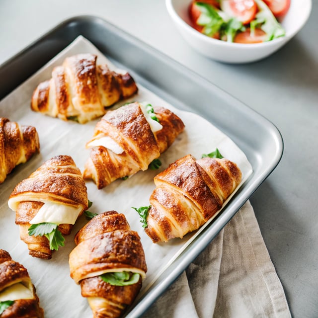 Baked Ham and Cheese Croissants