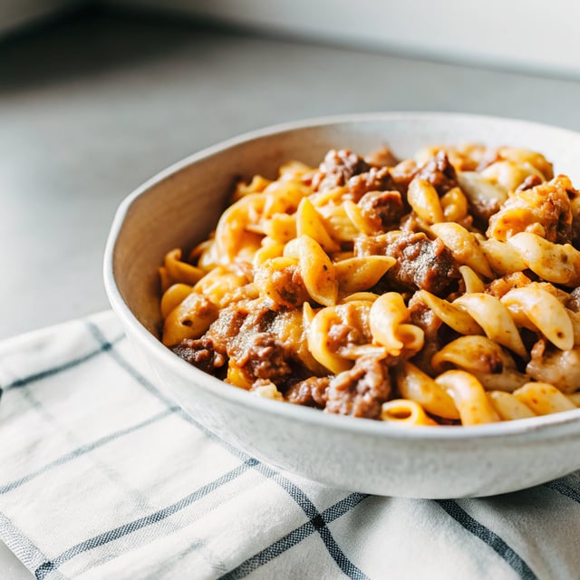 Creamy Beef and Shells