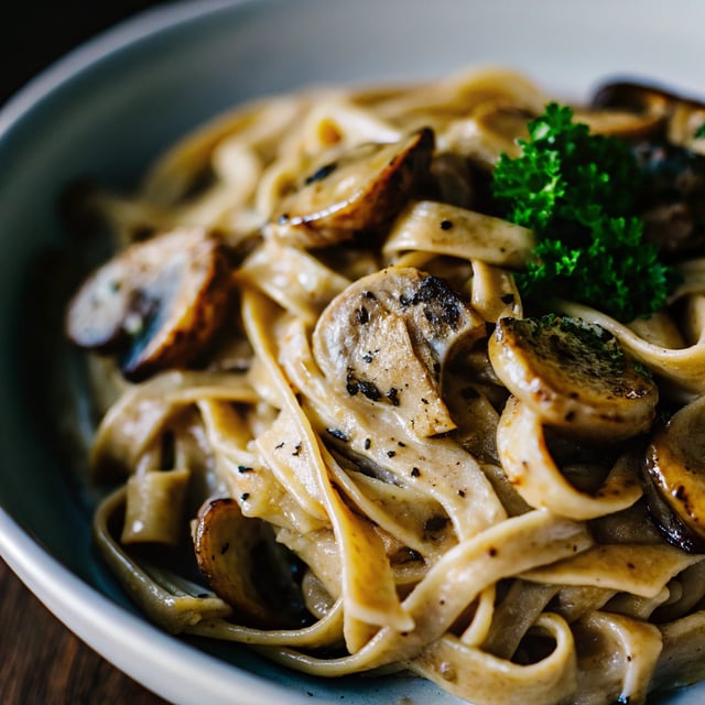Creamy Mushroom Fettuccine