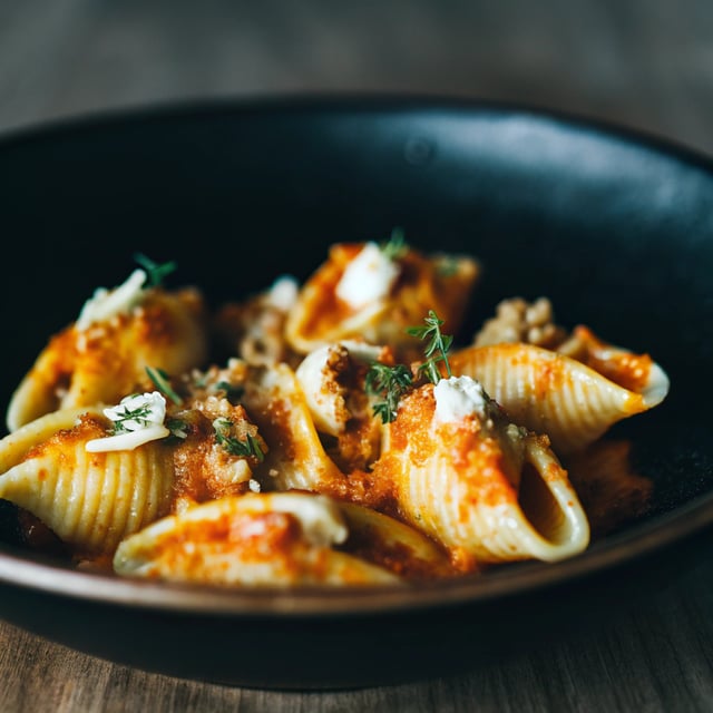 Creamy Red Pepper Shells