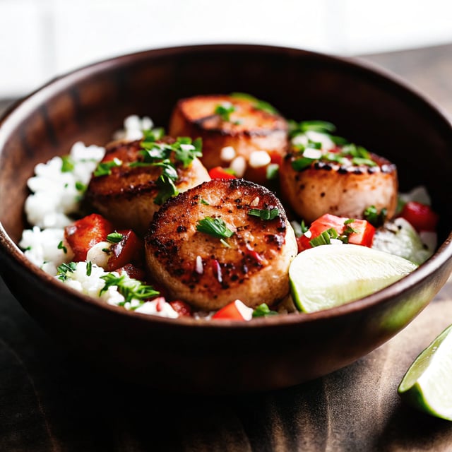 Garlic Butter Scallop Bowls