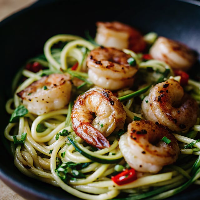 Garlic Butter Shrimp Zucchini Noodles