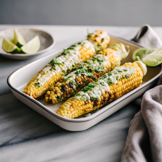 Grilled Corn with Cilantro Lime Butter