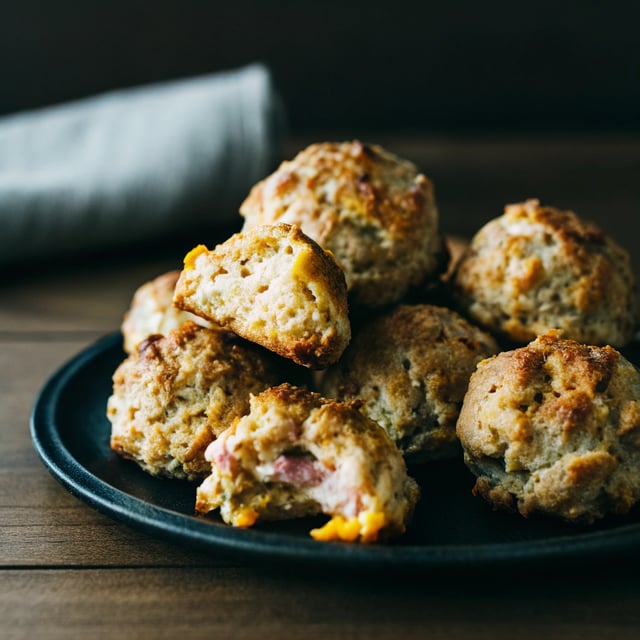Ham and Cheese Drop Biscuits