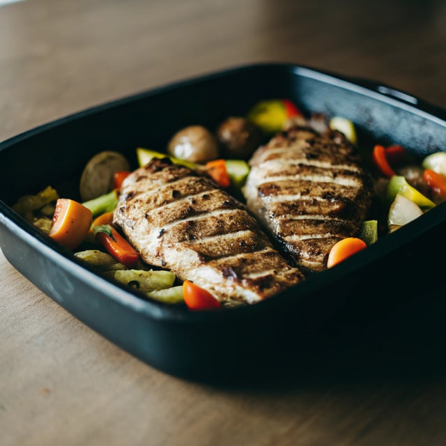 Honey Balsamic Chicken Breasts and Veggies