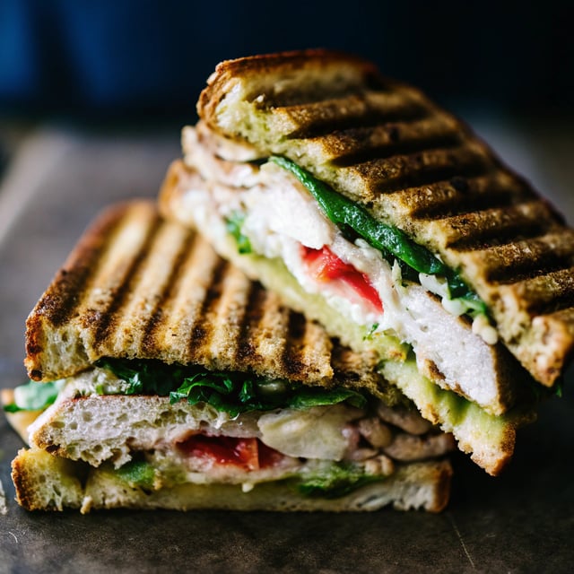 Leftover Thanksgiving Turkey Pesto Panini