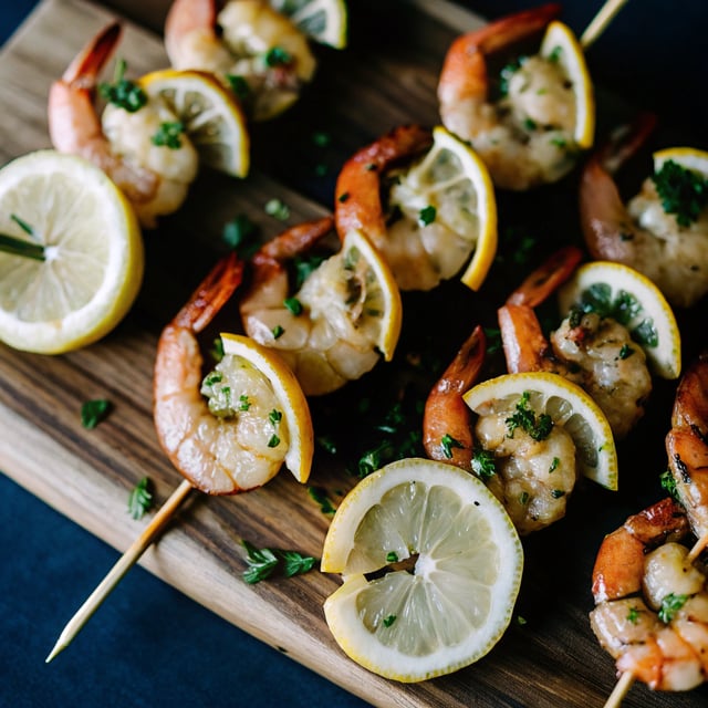 Lemon Garlic Shrimp Kabobs