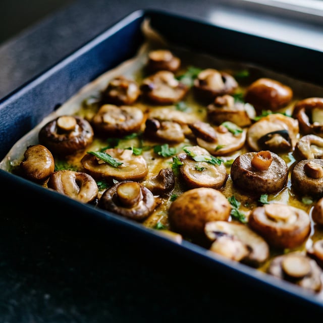 Sheet Pan Garlic Butter Mushrooms