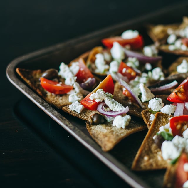 Sheet Pan Greek Nachos