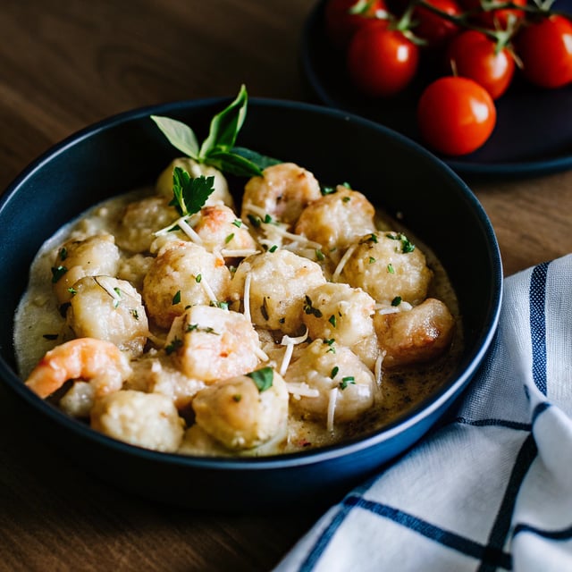 Shrimp and Gnocchi with Garlic Parmesan Cream Sauce