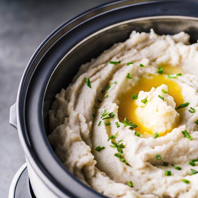 Slow Cooker Cauliflower Mashed Potatoes