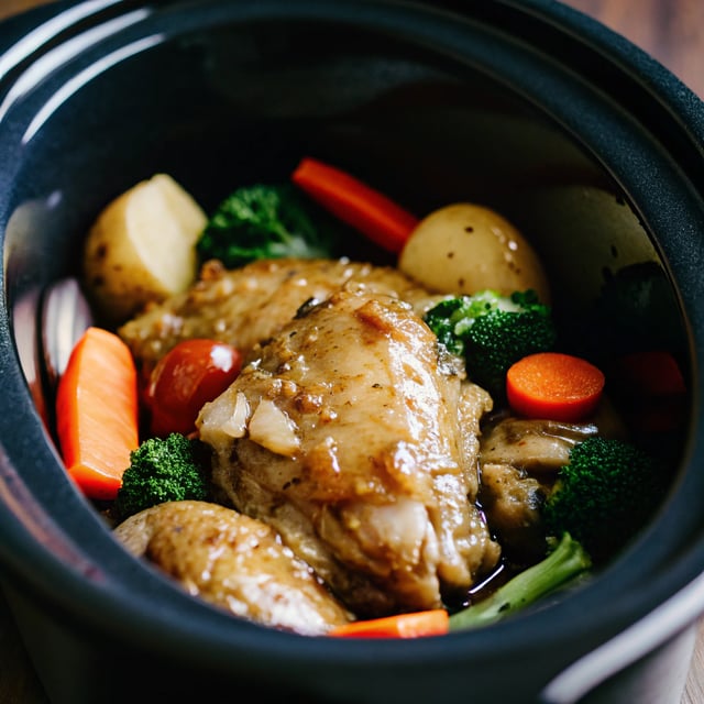 Slow Cooker Honey Garlic Chicken and Veggies