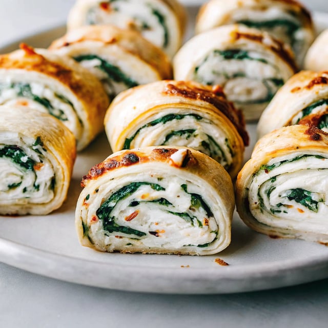 Spinach and Artichoke Dip Roll Ups
