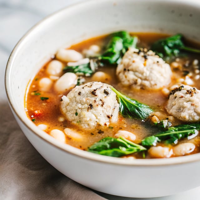 Spinach and White Bean Meatball Soup