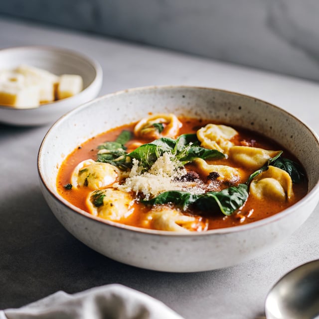 Spinach Tomato Tortellini Soup