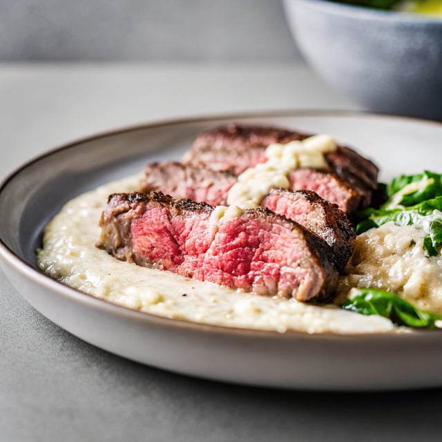 Steak with Garlic Parmesan Cream Sauce