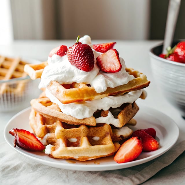 Strawberries and Cream Buttermilk Waffles