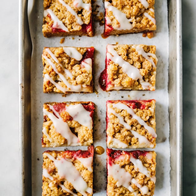Strawberry Crumb Bars with Meyer Lemon Glaze