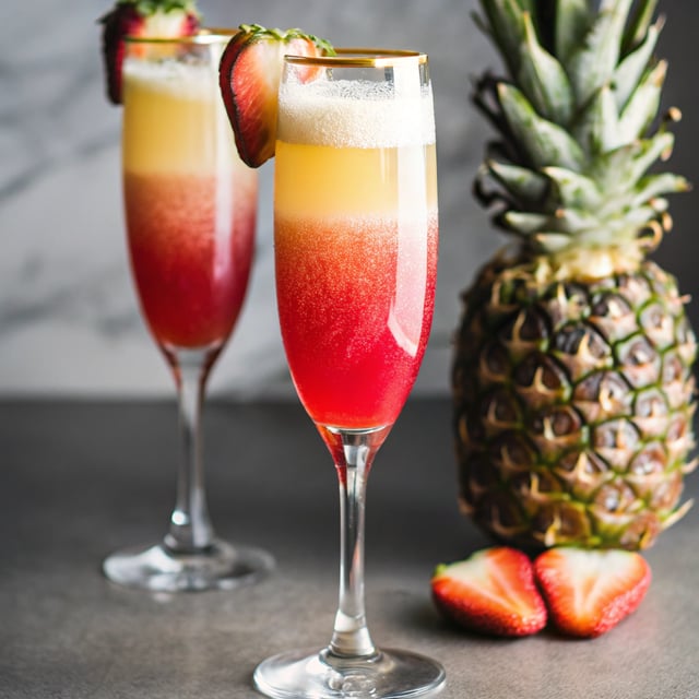 Strawberry Pineapple Mimosas