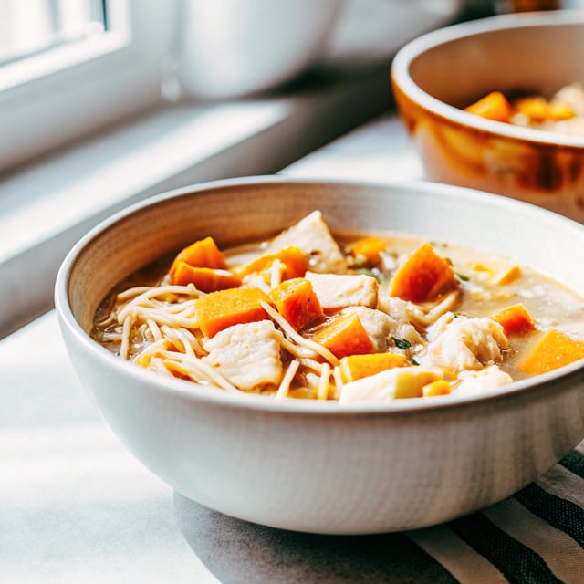Sweet Potato Chicken Noodle Soup