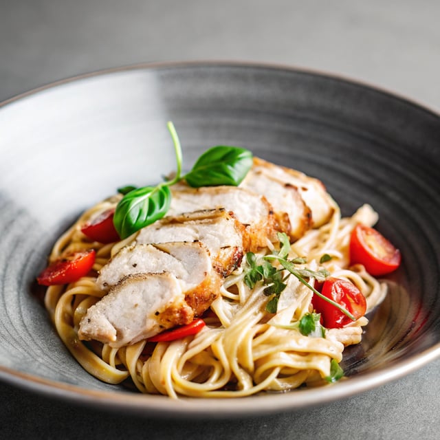 Tomato Basil Chicken Fettuccine