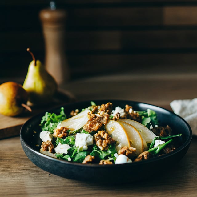 Winter Pear Salad with Meyer Lemon Vinaigrette