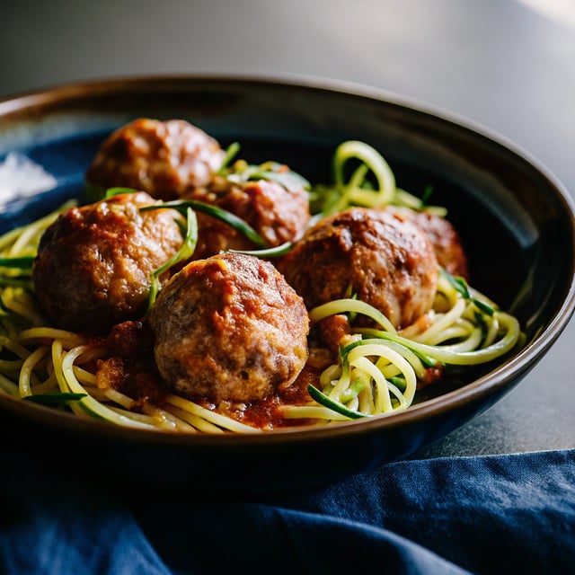 Zucchini Noodles with Turkey Meatballs