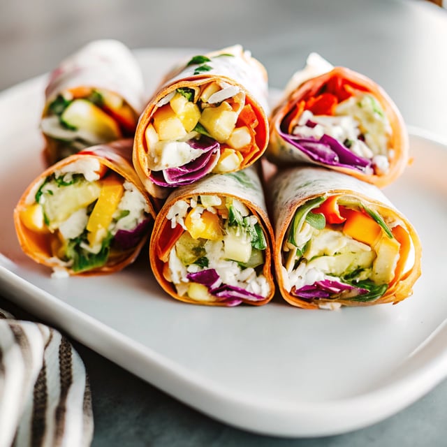 5-Minute Rainbow Vegetable Wraps