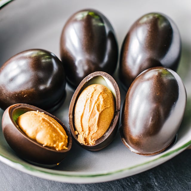 Almond Butter Stuffed Chocolate Eggs
