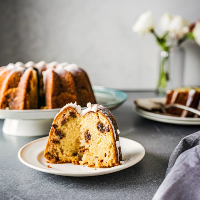 Almond & Chocolate Chip Bundt Cake