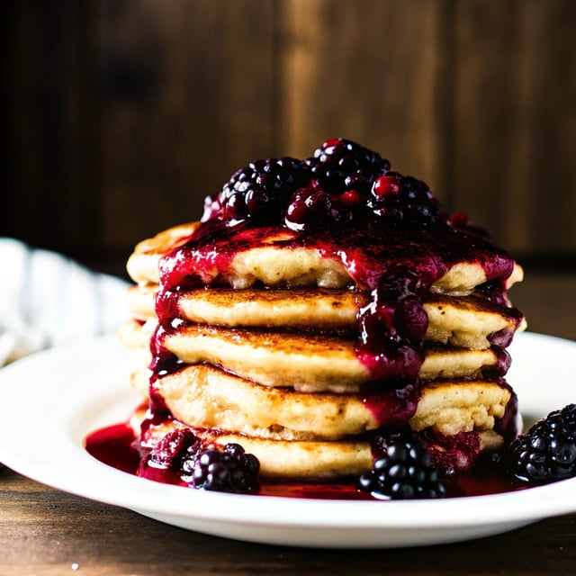 Back-To-School Pancakes With Blackberry Compote