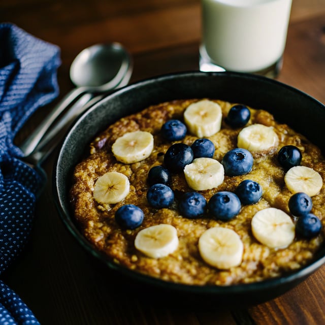 Baked Banana & Blueberry Oatmeal