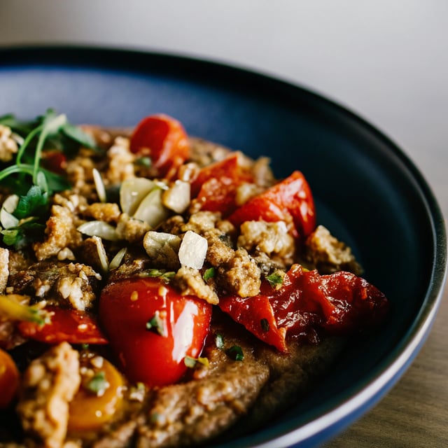 Burnt Red Pepper Romesco With Caramelised Almond Crunch