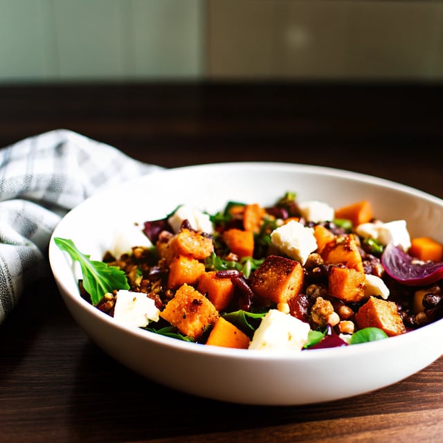Butternut Squash, Lentil & Tofu Traybake Salad