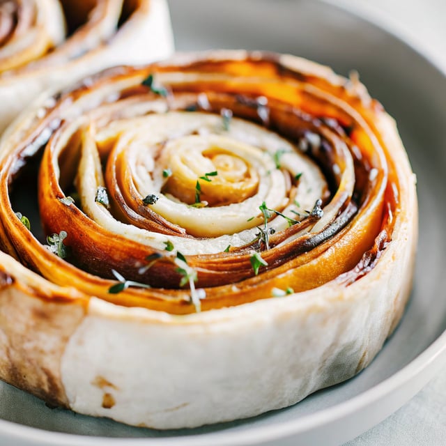 Caramelised Shallot & Squash Filo Swirl