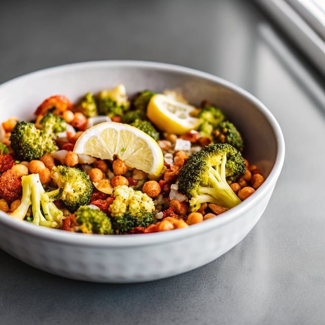 Charred Broccoli, Chickpea & Harissa Pasta