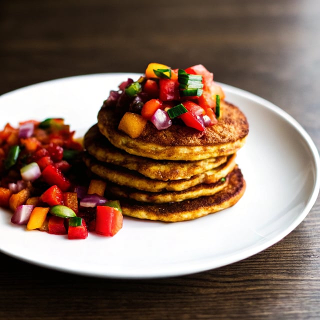 Chickpea & Potato Pancakes With Warm Veggie Salsa
